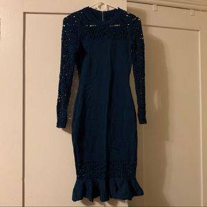 MILLY Lace Pointelle Mermaid Midi Dress